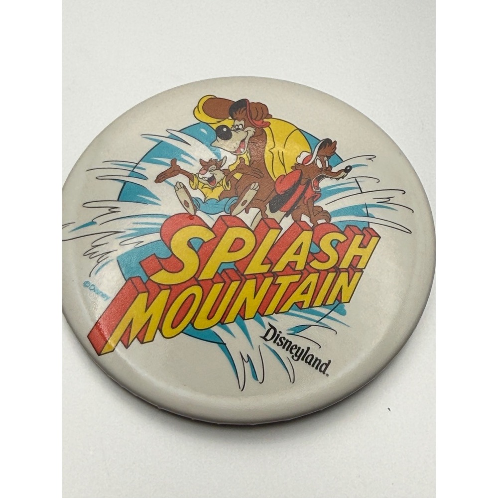 Vintage Disney Splash Mountain Disneyland Br'er Rabbit Button Pin 3 Inch